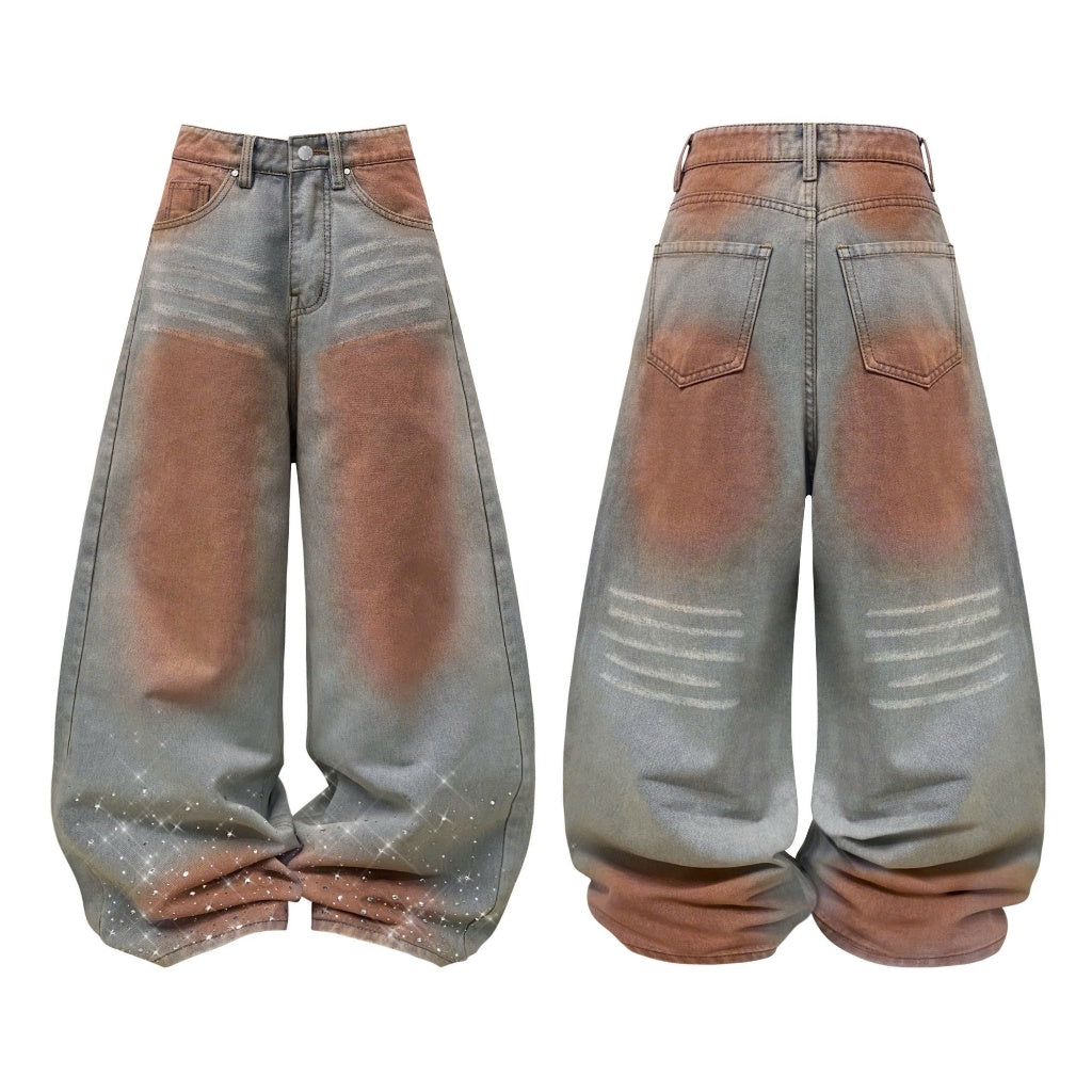 Kill System Washed Rhinestone Jeans Raven