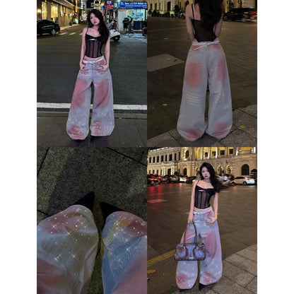 Kill System Washed Rhinestone Jeans Raven
