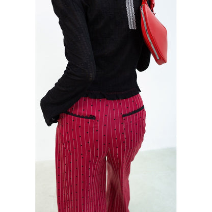 Cera Red Lace Waist Pants