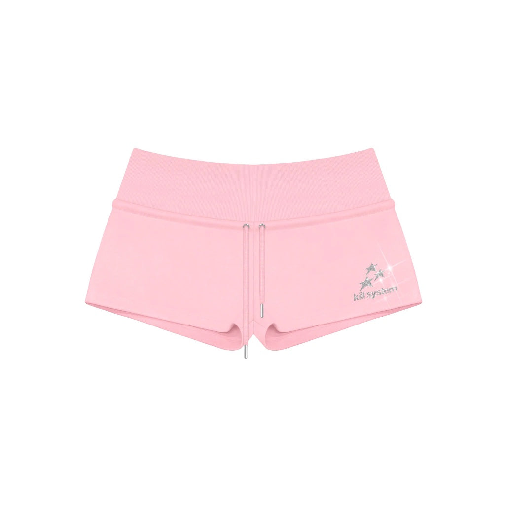 Kill System Low-Rise Glitter Shorts Super Star