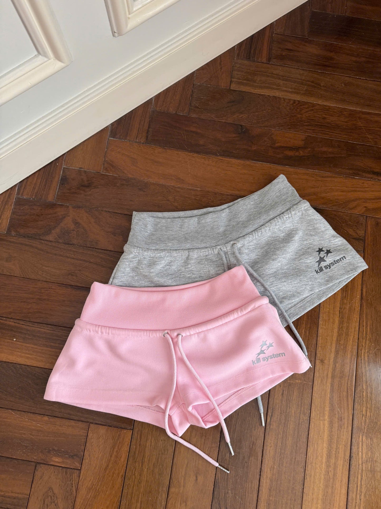Kill System Low-Rise Glitter Shorts Super Star