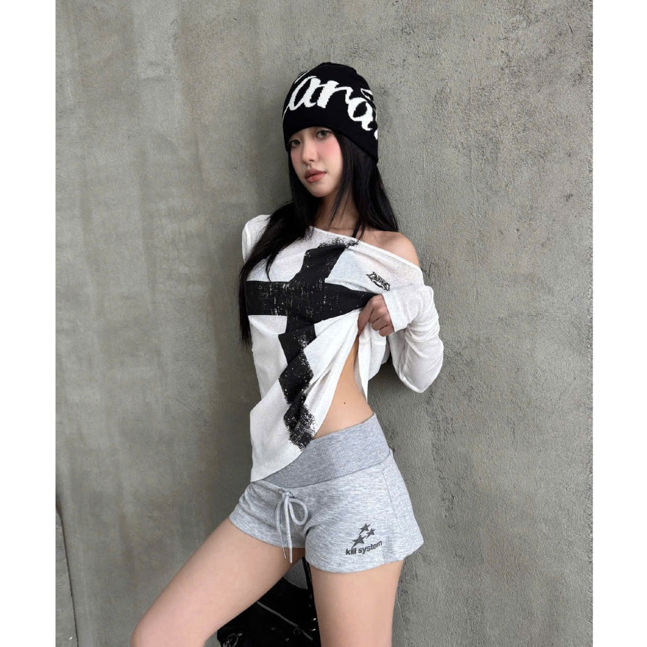 Kill System Low-Rise Glitter Shorts Super Star