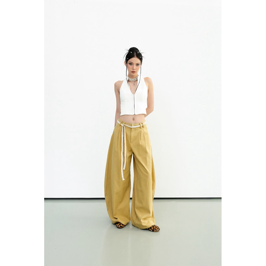 Cera Curved Leg Camel Pants