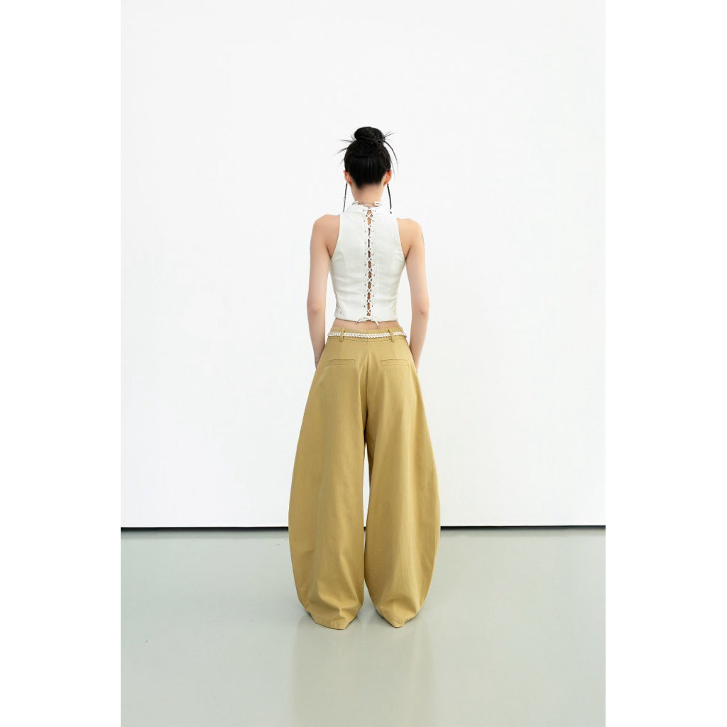 Cera Curved Leg Camel Pants