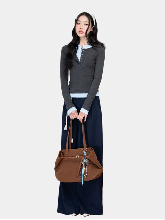 Hoo Design Double Pleated Wide-Leg Trousers