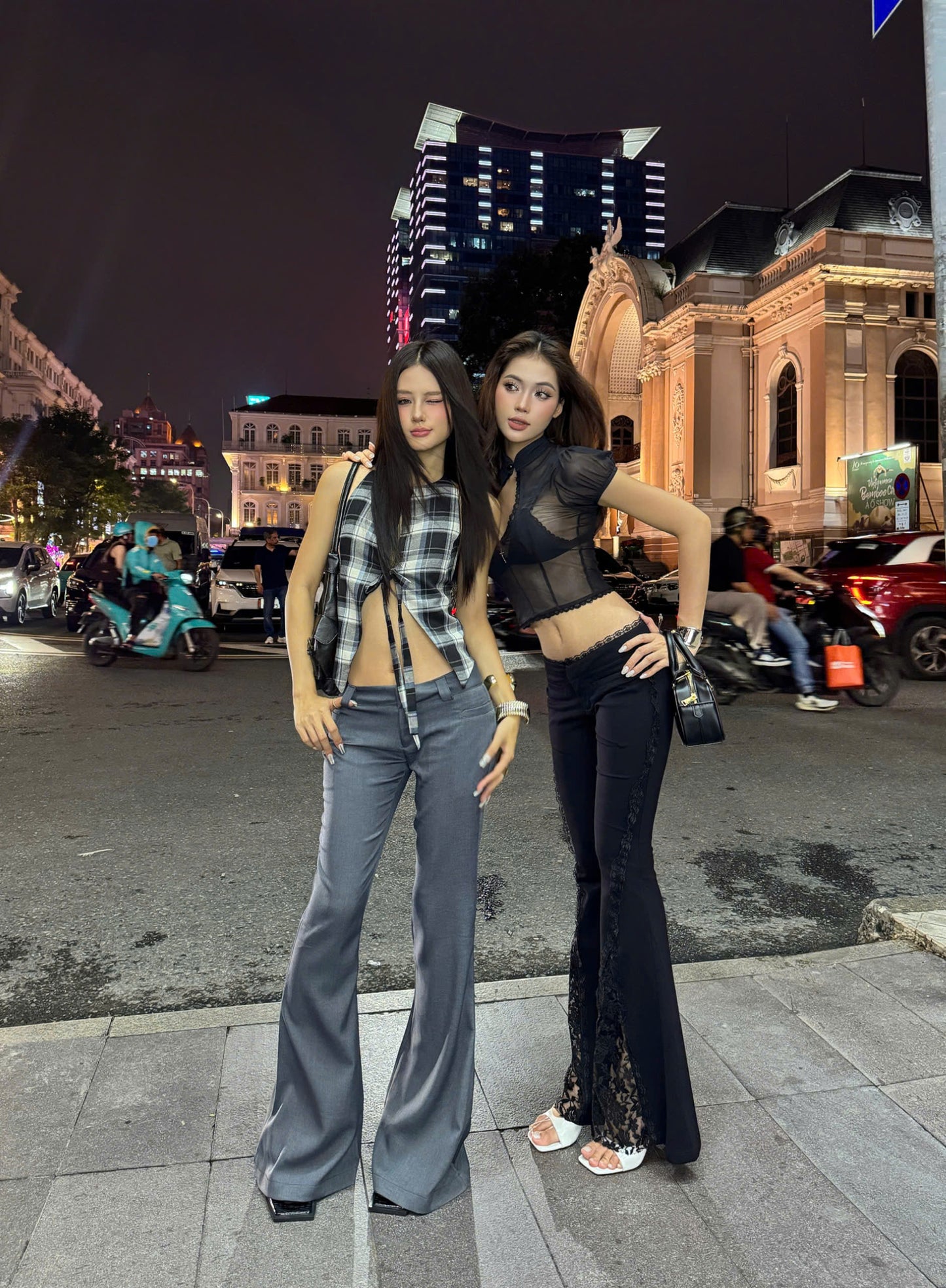 Kill System Low-Rise Flared Trousers Jarin