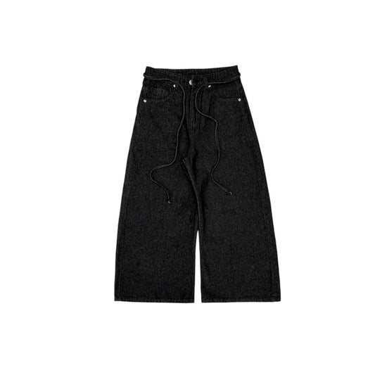 WHOSE Raw Black Loose Pleat Jeans (Pre-order)