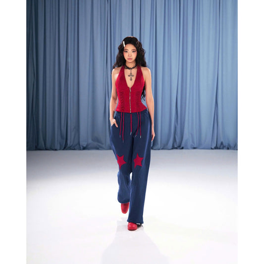 Sodope Club Red Bear Top & Navy Star Pants (Pre-order)