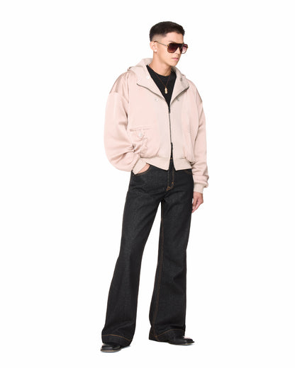 The Beuter Reversible Silk Elbow Patch Hoodie - Beige
