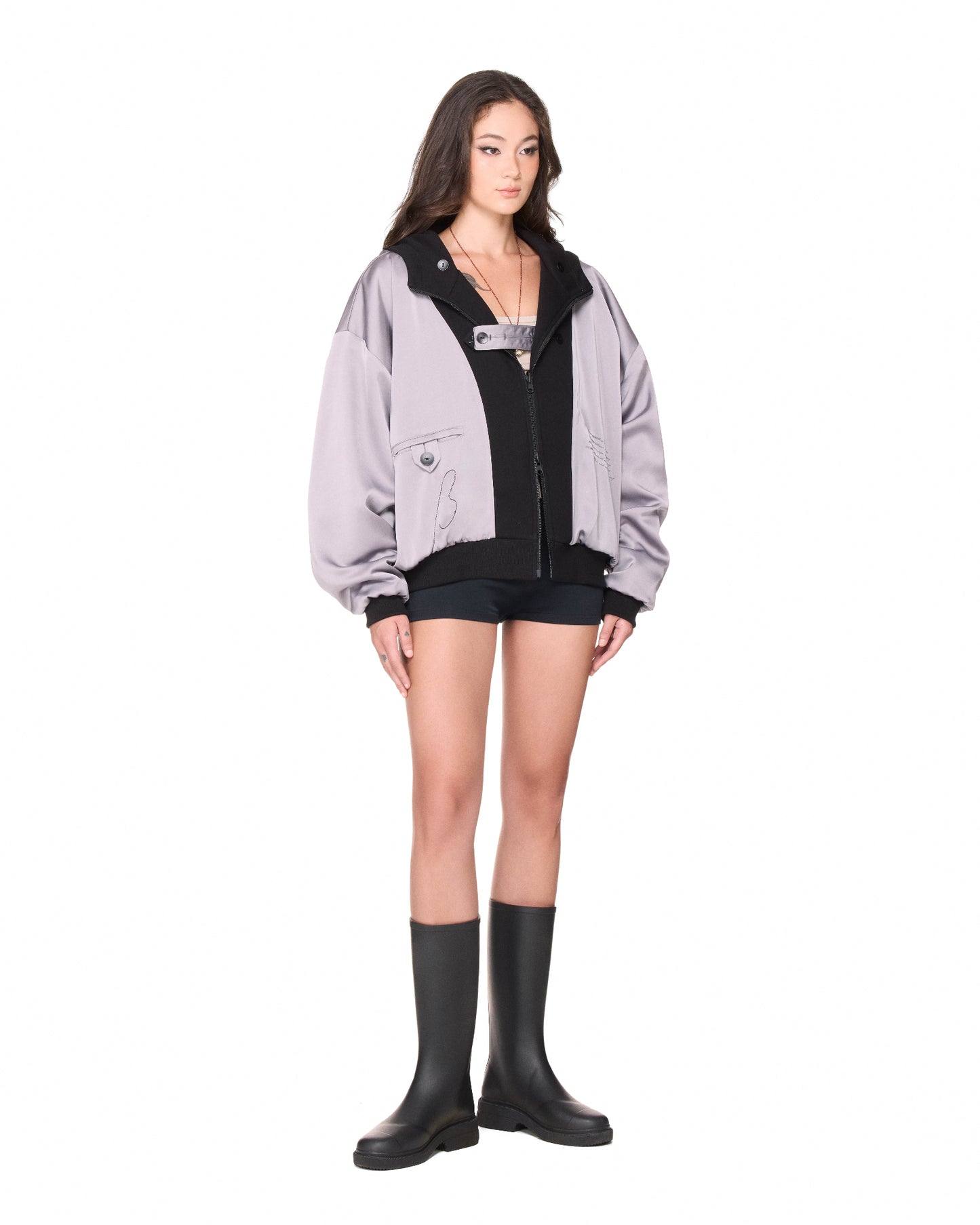 The Beuter Reversible Silk Elbow Patch Hoodie - Black