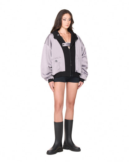 The Beuter Reversible Silk Elbow Patch Hoodie - Black