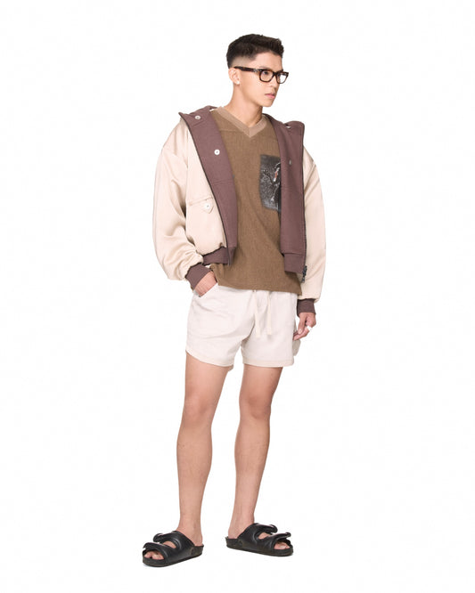The Beuter Reversible Silk Elbow Patch Hoodie - Mocha