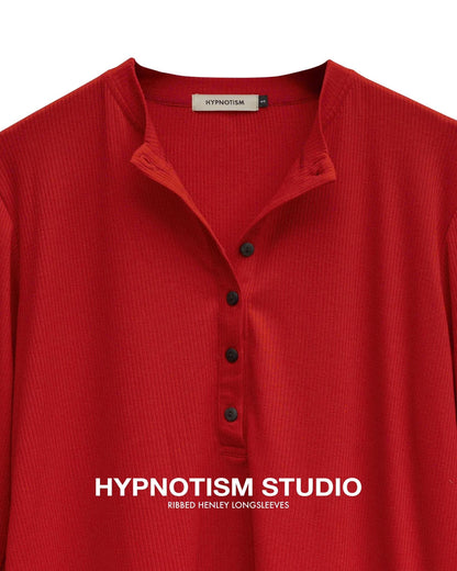 Hypnotism Ribbed Henley Top