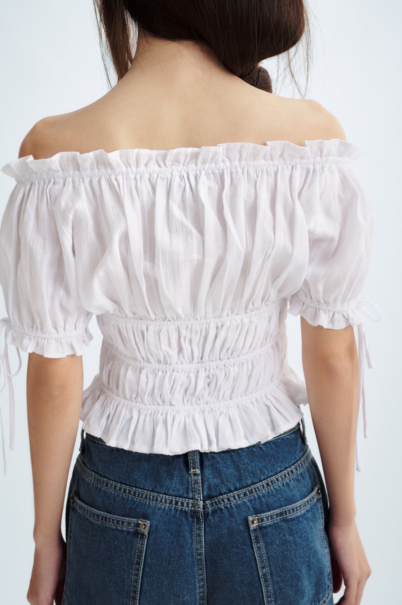 Libe Ruched Tie Bow Top (Pre-order)