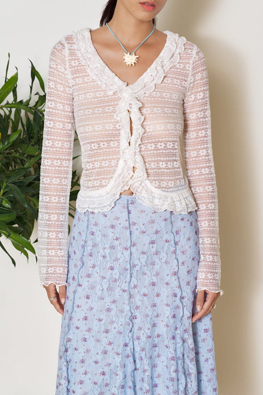 Libe Ruffle Lace Top (Pre-order)