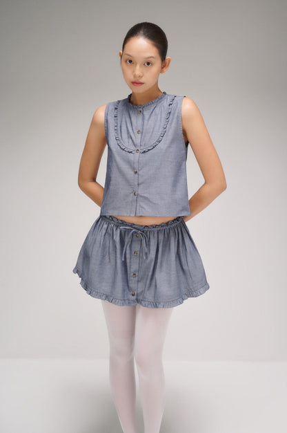 Libe Ruffle Sleeveless Top (Pre-order)
