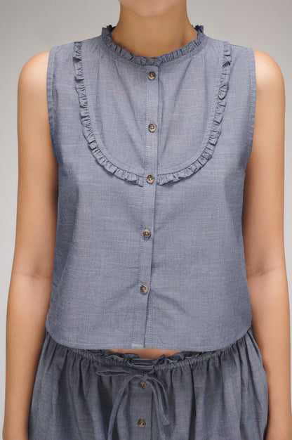 Libe Ruffle Sleeveless Top (Pre-order)
