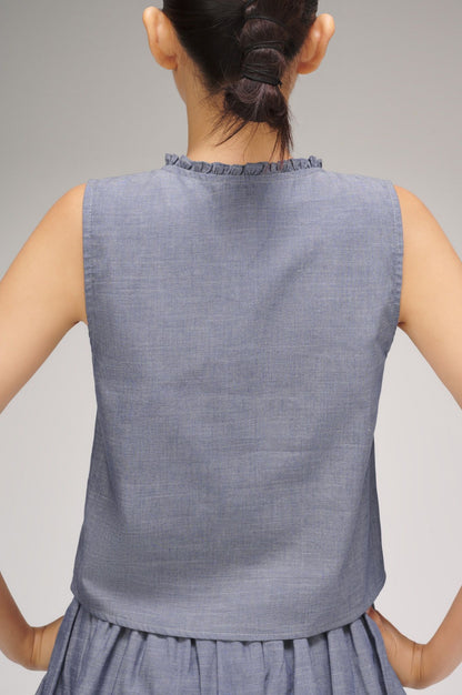 Libe Ruffle Sleeveless Top (Pre-order)