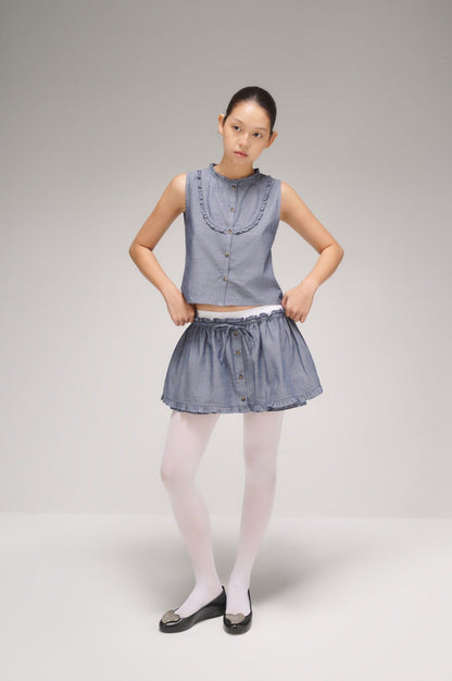 Libe Ruffle Sleeveless Top (Pre-order)
