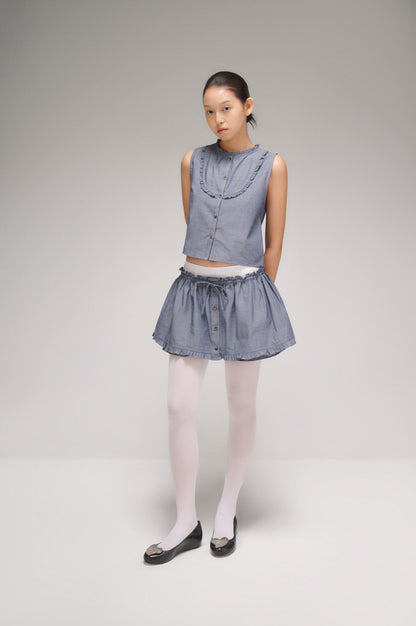 Libe Ruffle Sleeveless Top (Pre-order)