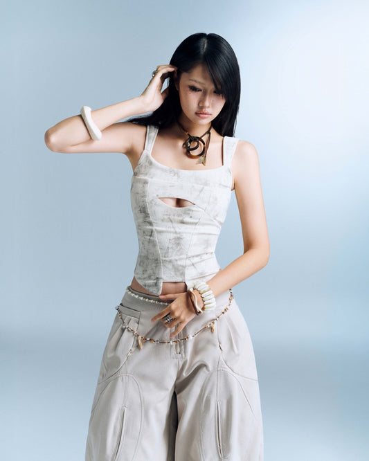 Bunny Hill Saide Top - Marble White (Pre-order)