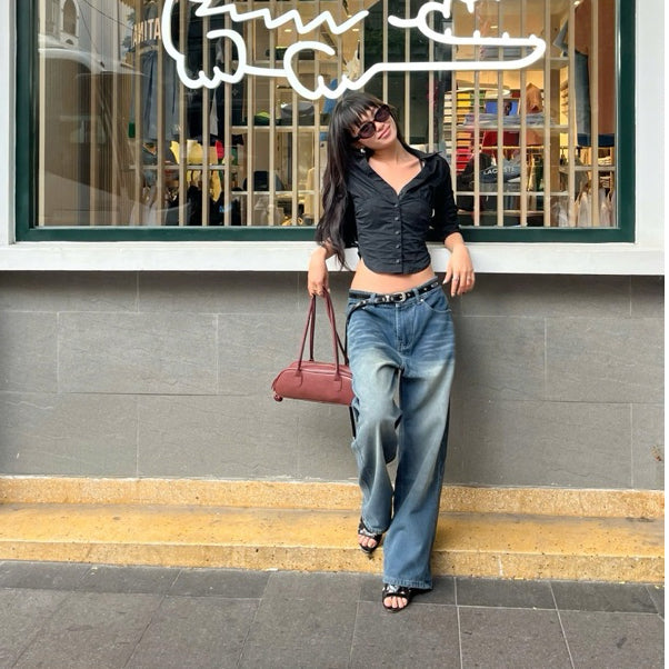 WHOSE Slate Wide Straight Jeans