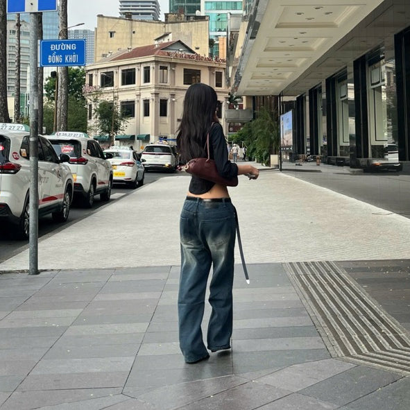 WHOSE Slate Wide Straight Jeans