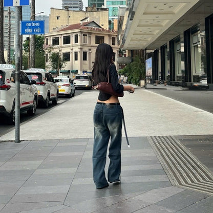 WHOSE Slate Wide Straight Jeans