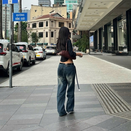 WHOSE Slate Wide Straight Jeans