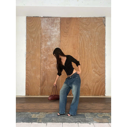 WHOSE Slate Wide Straight Jeans WHOSE (Pre-order)
