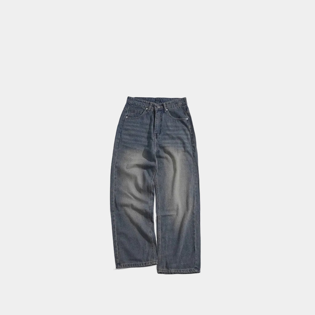 WHOSE Steel Denim Wide Straight Jeans