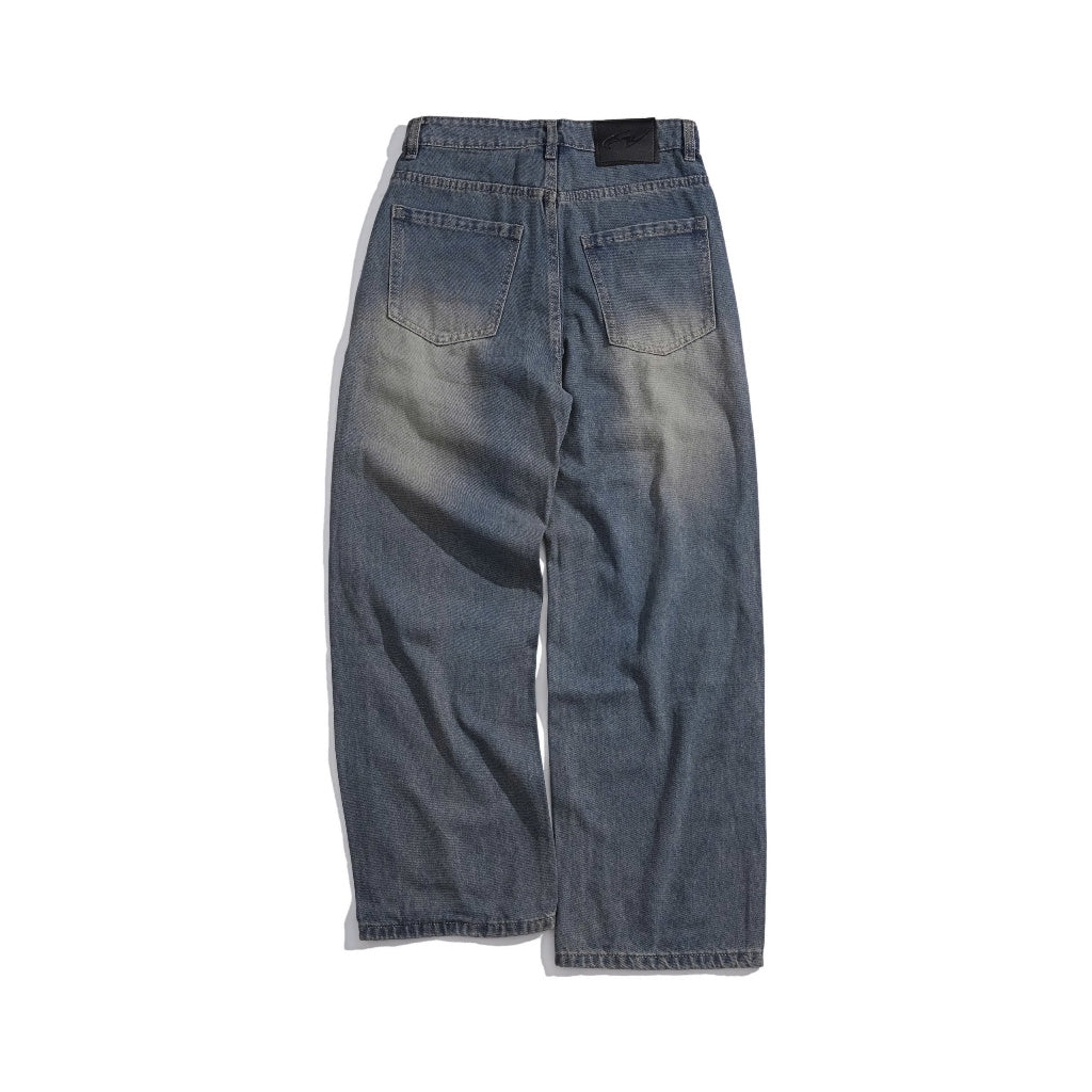 WHOSE Steel Denim Wide Straight Jeans