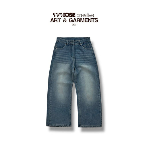 WHOSE Steel Denim Wide Straight Jeans (Pre-order)