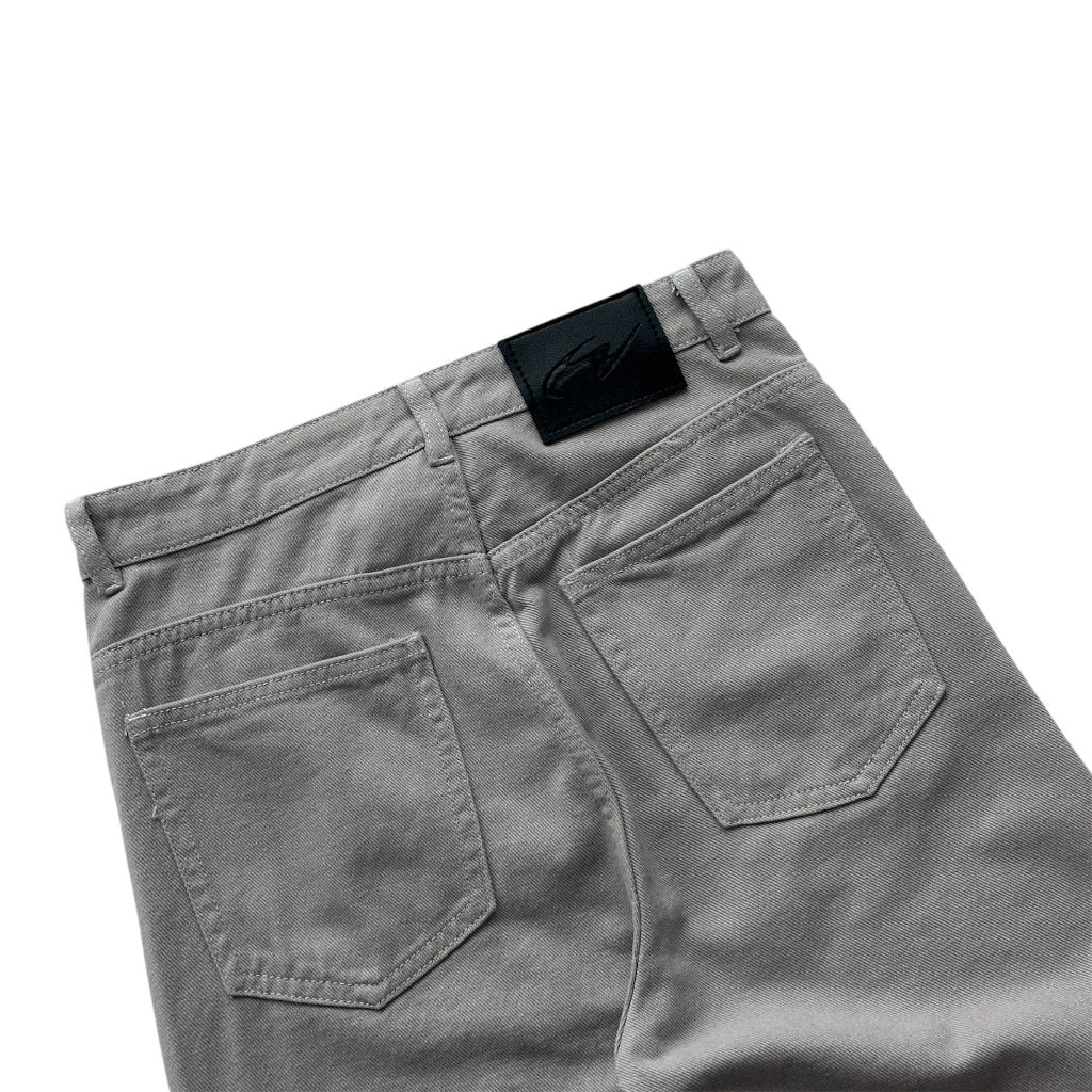 WHOSE Stone Gray Wide Straight Jeans