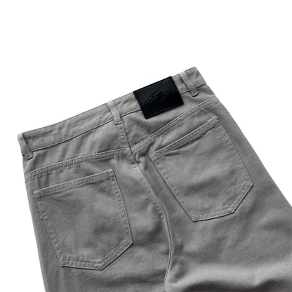 WHOSE Stone Gray Wide Straight Jeans
