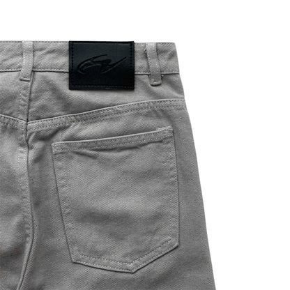 WHOSE Stone Gray Wide Straight Jeans