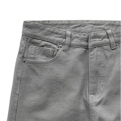 WHOSE Stone Gray Wide Straight Jeans