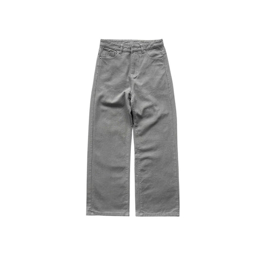 WHOSE Stone Gray Wide Straight Jeans (Pre-order)