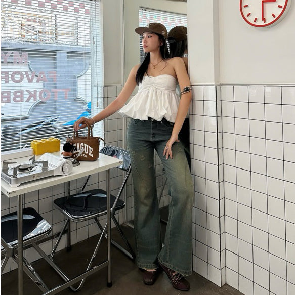 WHOSE Sea Flared Jeans Wash Ver 1