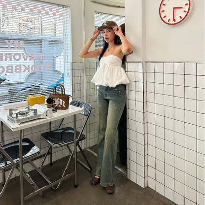 WHOSE Sea Flared Jeans Wash Ver 1