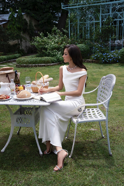 Iamcoco Silken Dusk Dress In White