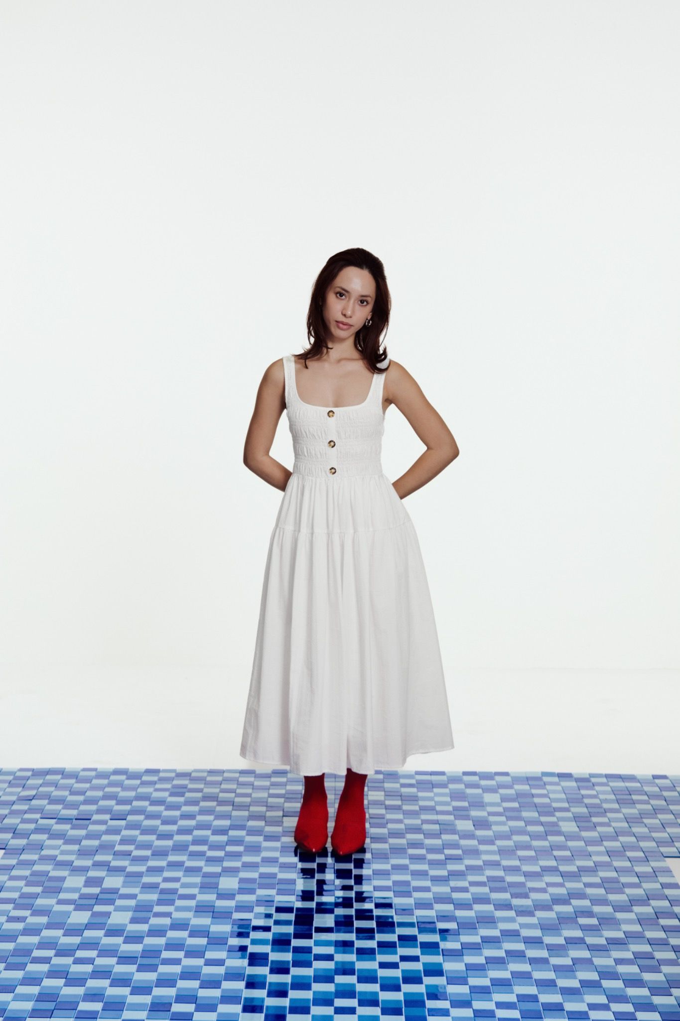 Libe Smocked Midi Dress (Pre-order)