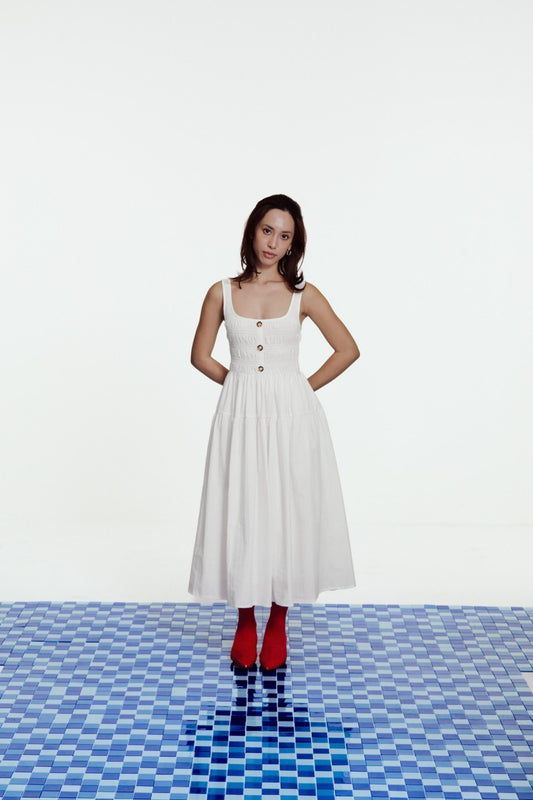 Libe Smocked Midi Dress (Pre-order)