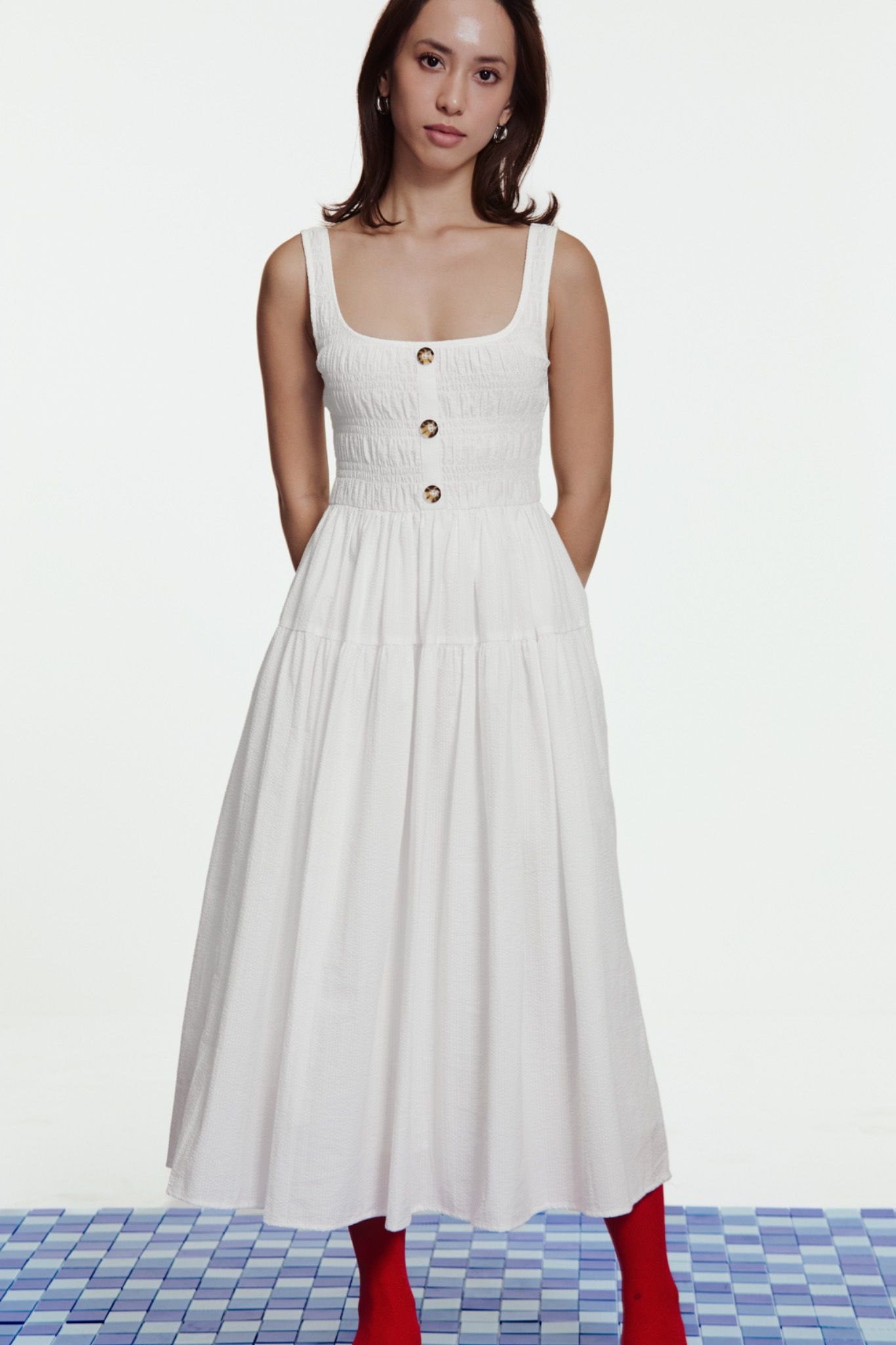Libe Smocked Midi Dress (Pre-order)