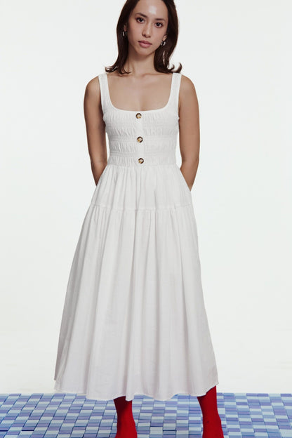 Libe Smocked Midi Dress (Pre-order)