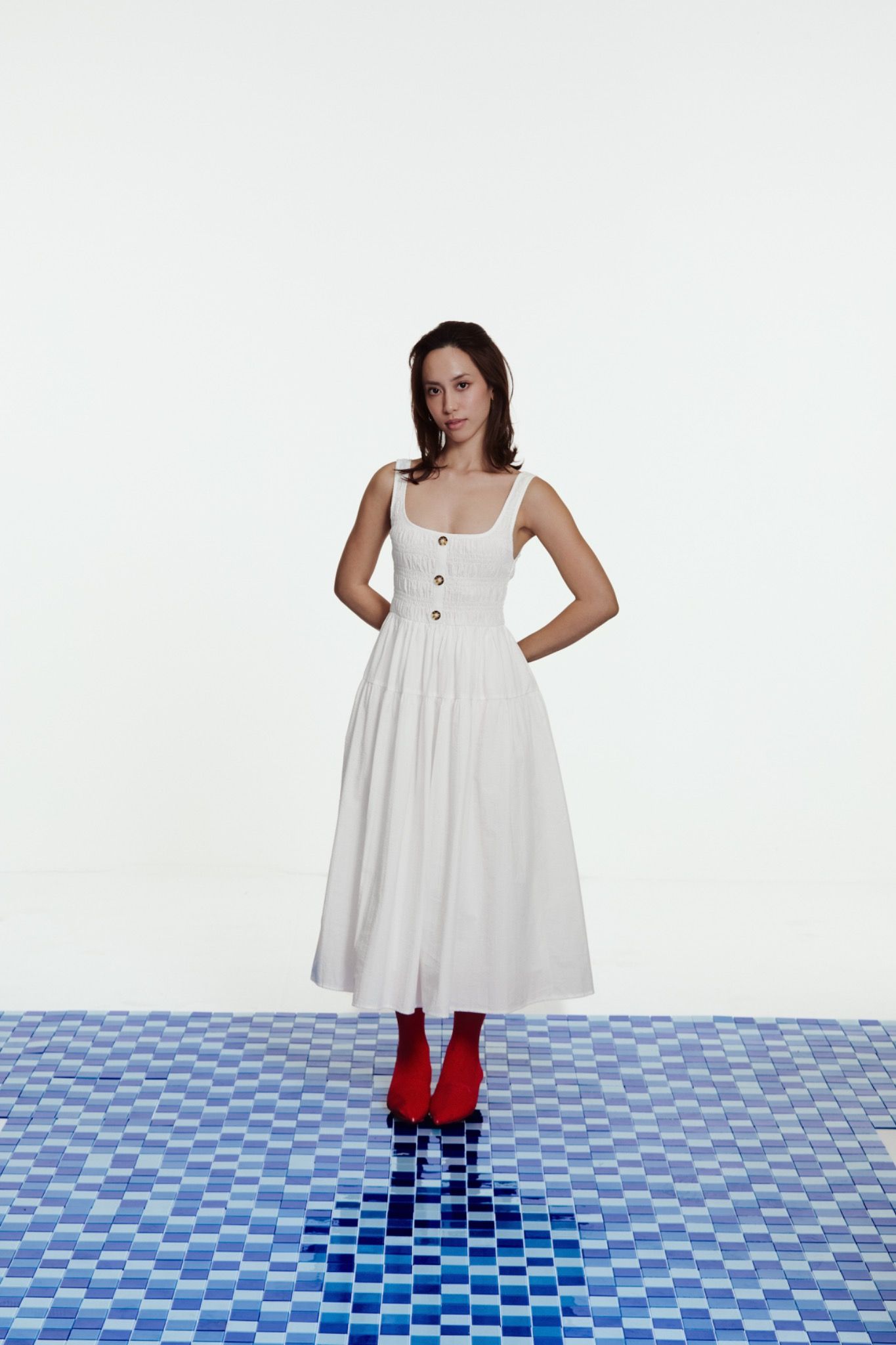 Libe Smocked Midi Dress (Pre-order)