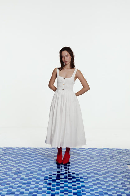 Libe Smocked Midi Dress (Pre-order)