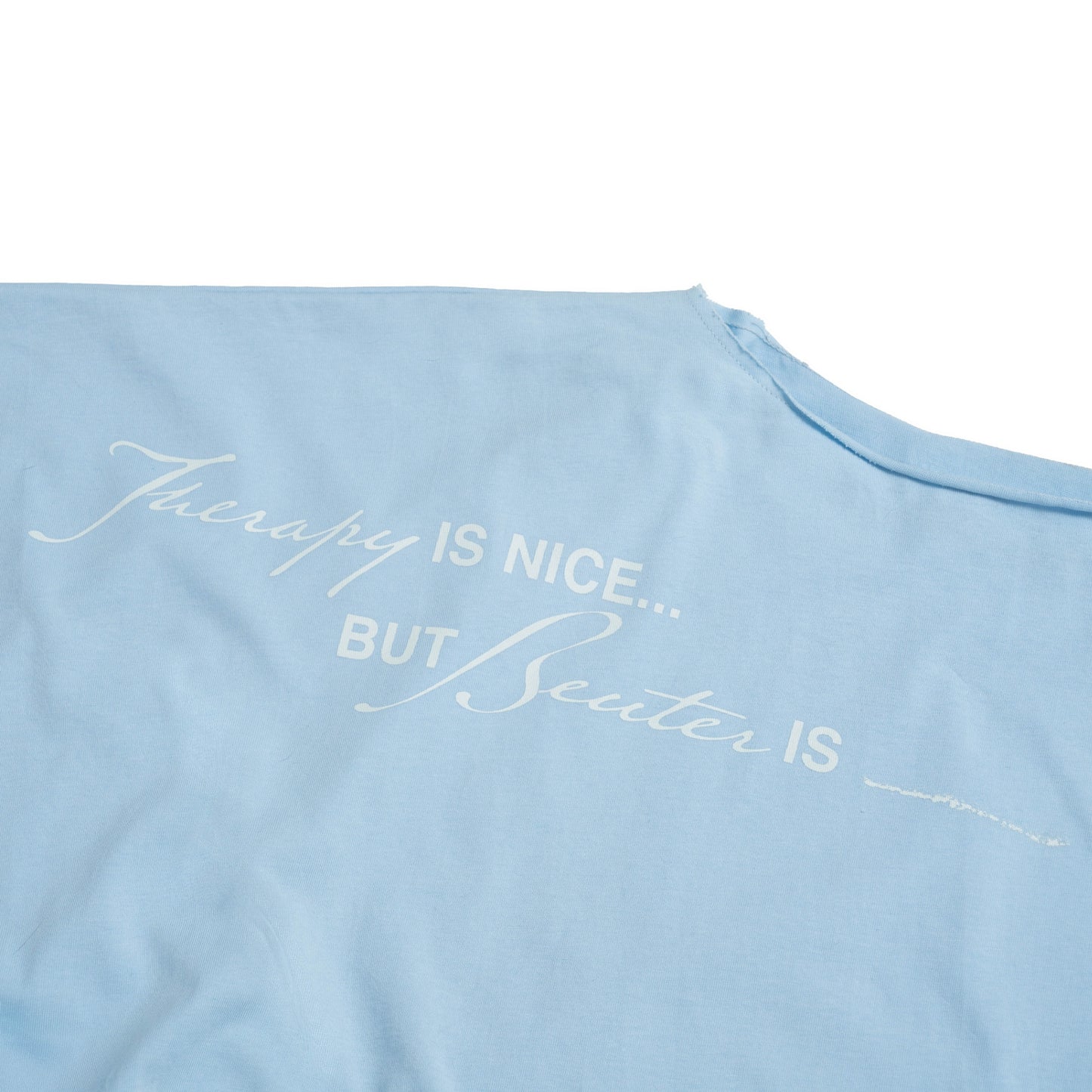 The Beuter Spiritual Advisor Blue Off Shoulder T-Shirt
