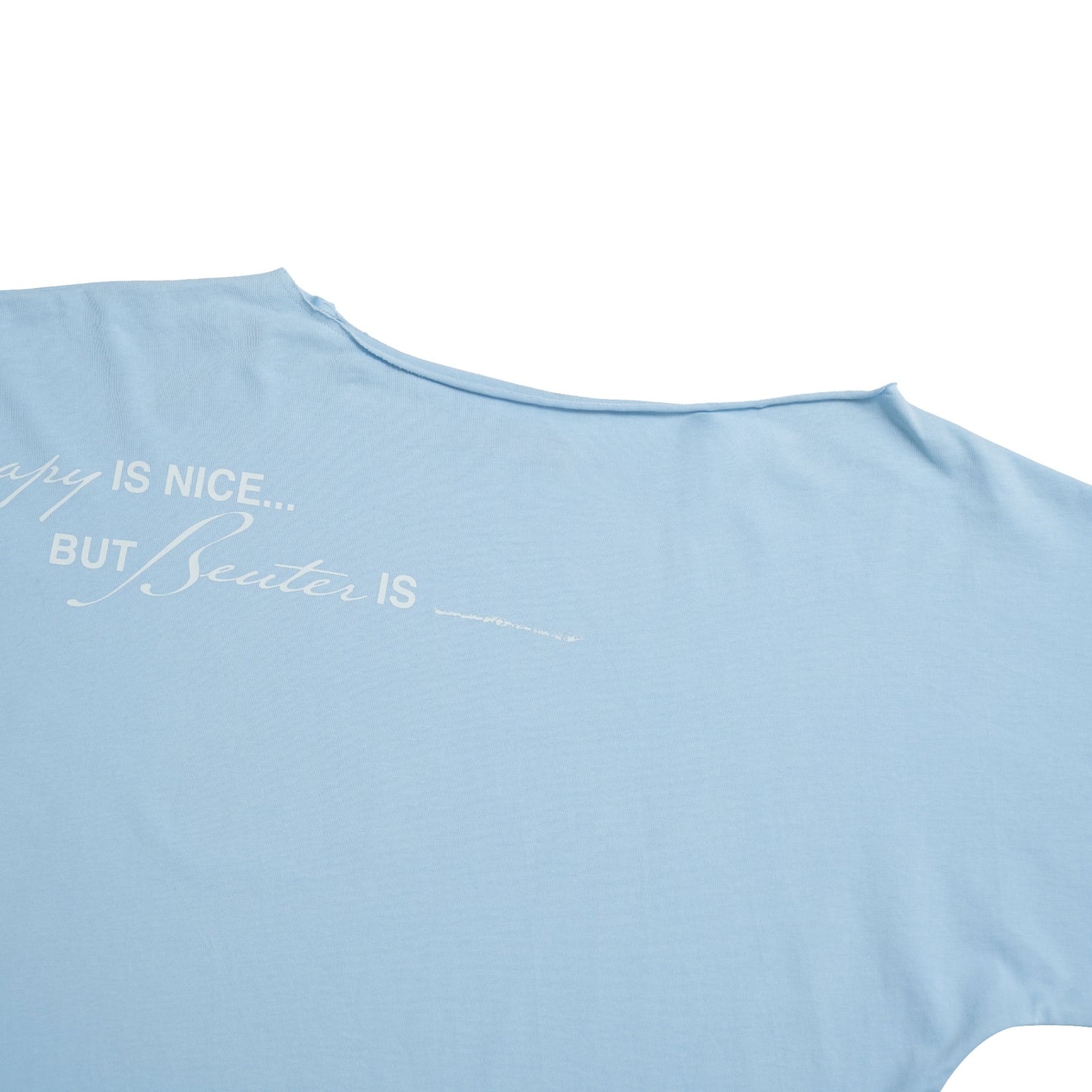 The Beuter Spiritual Advisor Blue Off Shoulder T-Shirt