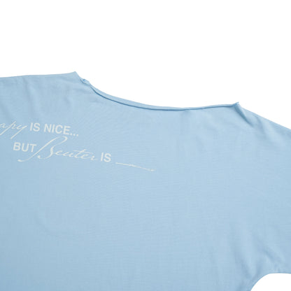 The Beuter Spiritual Advisor Blue Off Shoulder T-Shirt